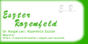 eszter rozenfeld business card